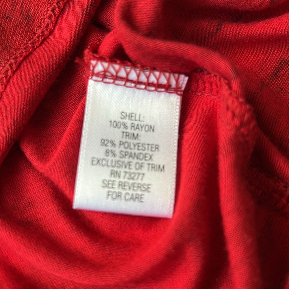 Simply, Vera Vera Wang NWOT red/black velvet trim, dressy tank top SZ S - Picture 7 of 11